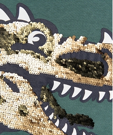 tee-shirt a manches longues avec motif dinosaures et sequins reversibles garcon vert tee-shirtsF233201_3