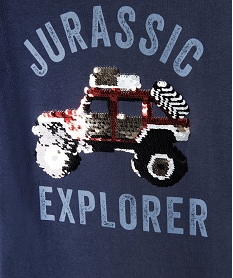 tee-shirt manches longues a motif voiture en sequins reversibles garcon bleu tee-shirtsF233301_2