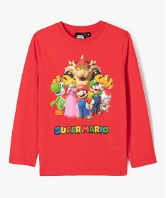 tee-shirt manches longues en coton imprime garcon - super mario rouge tee-shirtsF234201_1