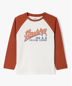 tee-shirt manches longues raglan imprime garcon beige tee-shirtsF234801_4