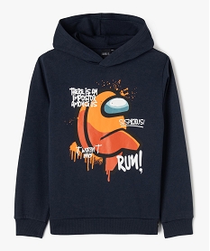 sweat a capuche en molleton doux imprime garcon - among us bleu sweatsF236201_4