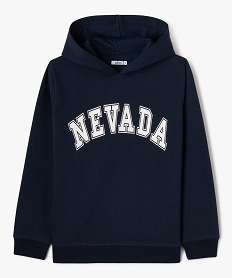 sweat a capuche avec inscription garcon bleu sweatsF236501_4