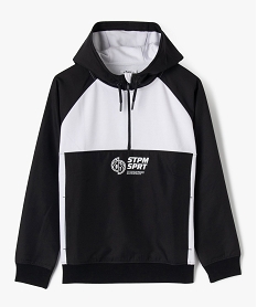 GEMO Sweat à capuche bi-matière garçon blanc standard
