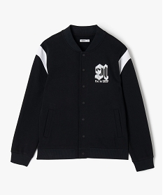 sweat boutonne bicolore avec interieur molletonne garcon noir sweatsF238101_2