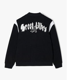 sweat boutonne bicolore avec interieur molletonne garcon noir sweatsF238101_4