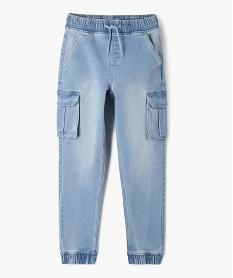 GEMO Jean cargo en denim délavé et extensible garçon blanc chine