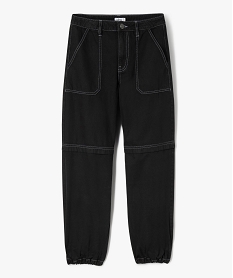 GEMO Pantalon parachute avec surpiqûres garçon noir standard