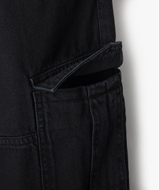 pantalon cargo en coton taille elastique garcon noir pantalonsF239801_2