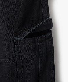 pantalon cargo en coton taille elastique garcon noir pantalonsF239801_4