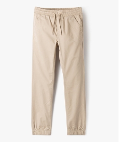 GEMO Pantalon jogger en toile de coton coupe slim  garçon beige vif