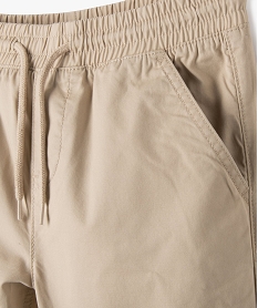 pantalon jogger en toile de coton coupe slim  garcon beige vif pantalonsF240001_2
