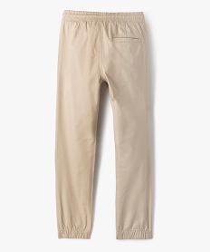 pantalon jogger en toile de coton coupe slim  garcon beige vif pantalonsF240001_3