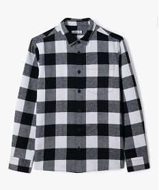 GEMO Chemise manches longues en flanelle à carreaux garçon noir vif