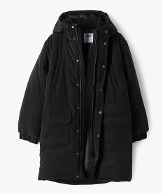 manteau matelasse a capuche garcon noir vif blousons et vestesF243901_2