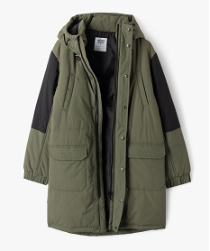 manteau a capuche matelasse garcon kaki standard blousons et vestesF244001_2