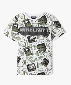 tee-shirt manches courtes imprime all over garcon - minecraft blanc tee-shirtsF247401_4