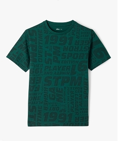 tee-shirt a manches courtes en coton imprime garcon vert tee-shirtsF247601_4