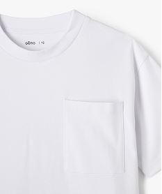 tee-shirt uni a poche garcon blanc standard tee-shirtsF248901_2