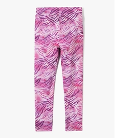 legging de sport long a taille haute elastiquee fille roseF250001_3
