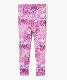 legging de sport long a taille haute elastiquee fille roseF250001_4