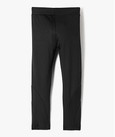 legging de sport long a taille haute elastiquee fille noir standardF250101_3