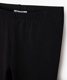 legging long uni resistant en coton stretch fille noir standardF250401_2
