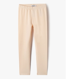 GEMO Legging long uni résistant en coton stretch fille Rose