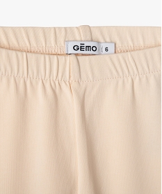 legging long uni en coton stretch fille roseF250501_2