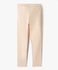 legging long uni en coton stretch fille roseF250501_3