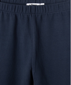 legging long uni resistant en coton stretch fille navyF250601_2