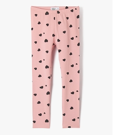 GEMO Leggings imprimé avec taille élastique fille Rose