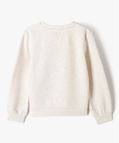 sweat molletonne avec motif girly fille beige sweatsF253201_3