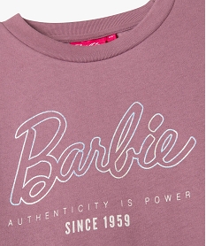 sweat bicolore avec inscription pailletee fille - barbie rose sweatsF253801_2