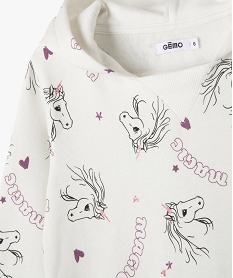 sweat a capuche avec encolure elastiquee fille beige sweatsF254401_2
