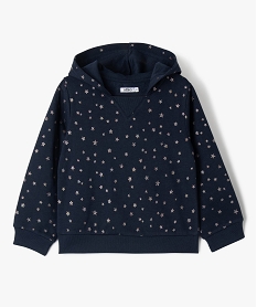 sweat a capuche avec encolure elastiquee fille bleu sweatsF254501_1