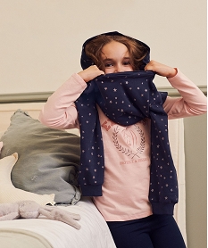 sweat a capuche avec encolure elastiquee fille bleu sweatsF254501_4