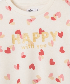 sweat molletonne a motifs fille beige sweatsF254701_2
