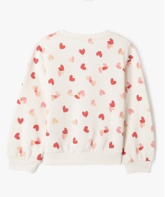 sweat molletonne a motifs fille beige sweatsF254701_3