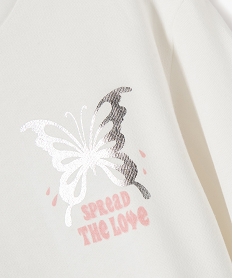 sweat molletonne a motifs fille beige sweatsF255001_2