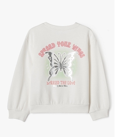 sweat molletonne a motifs fille beige sweatsF255001_4