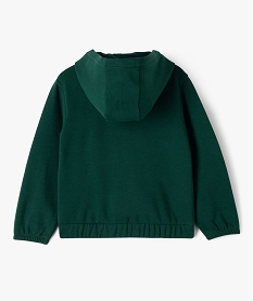 sweat a capuche zippe interieur molletonne broderie bouclette fille vert sweatsF255101_3