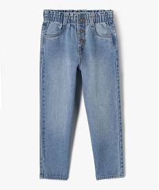 jean slouchy a taille haute ajustable fille bleu vif jeansF255701_4