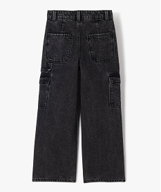 jean cargo straight avec taille ajustable fille noir jeansF255801_3