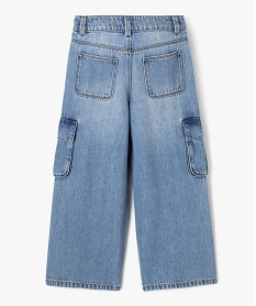 jean cargo wide leg a taille ajustable fille gris jeansF255901_3