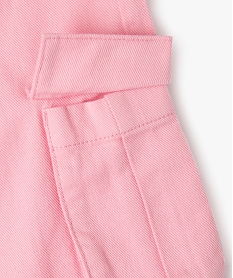 pantalon cargo wide leg a taille ajustable fille rose jeansF256001_4