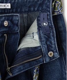 jean wide leg a taille haute reglable et ceinture fleurie fille - lulucastagnette gris jeansF256201_3