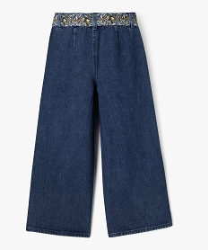 jean wide leg a taille haute reglable et ceinture fleurie fille - lulucastagnette gris jeansF256201_4