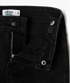 jean flare extensible avec ceinture ajustable fille noir jeansF256701_2