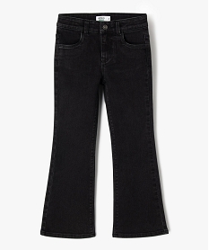 jean flare extensible avec ceinture ajustable fille noir jeansF256701_4