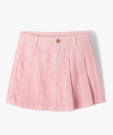 GEMO Jupe short en toile denim colorée fille rose standard